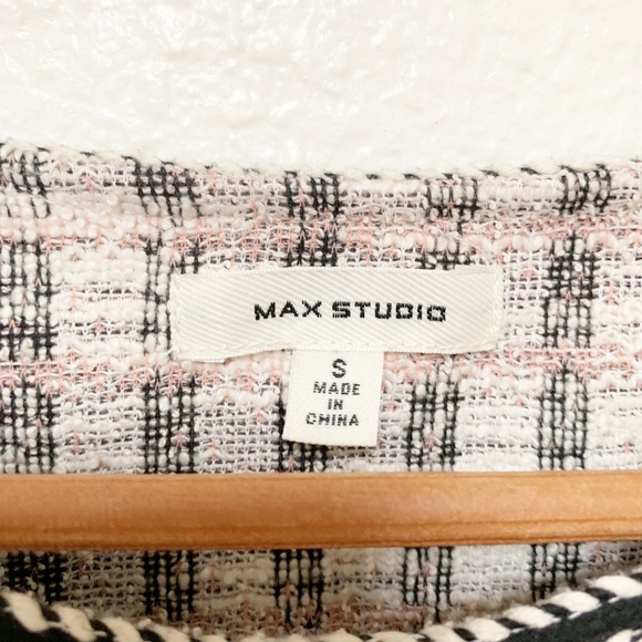 Max Studio | Cream & Pink Tweed Top S - Picture 2 of 6